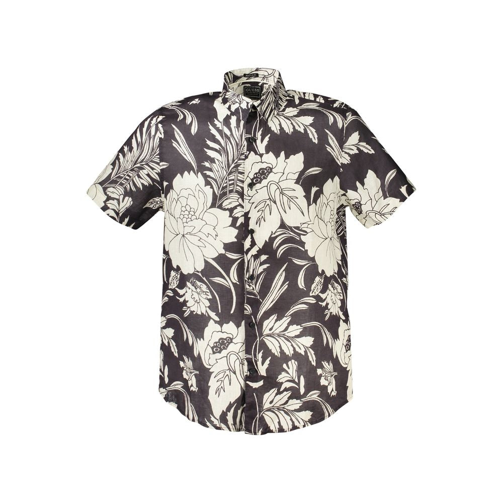 Guess Jeans Black Linen Shirt for Men
